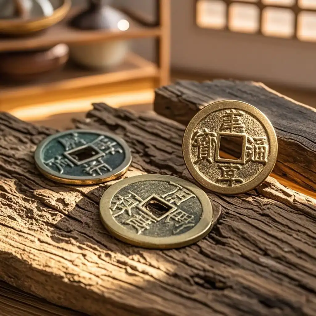 Traditional Chinese Feng Shui coins used in Bu Gua
