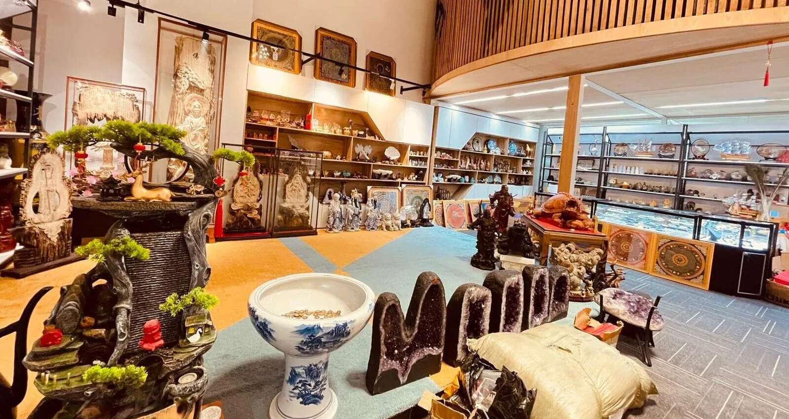 A feng shui store showcasing vast array of traditional cures and enhancers, view angel 2